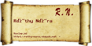 Réthy Nóra névjegykártya