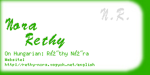 nora rethy business card